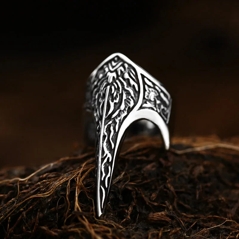BEIER Stainless steel Thor Hammer Viking Amulet Viking Raven Ring Scandinavian Jewelry man Ring BR8-296