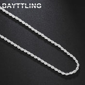 Silver-Tone Rope Chain Necklace — 2mm