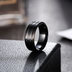 Men's Black Tungsten Ring 6mm Width