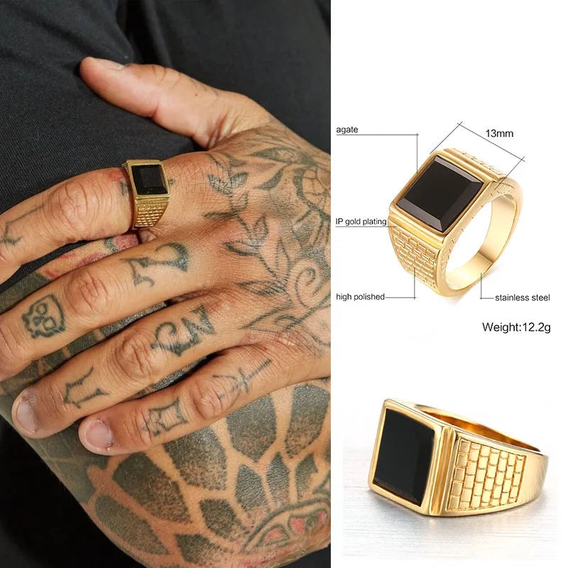 Eagle Signet Ring — Gold Stainless Steel