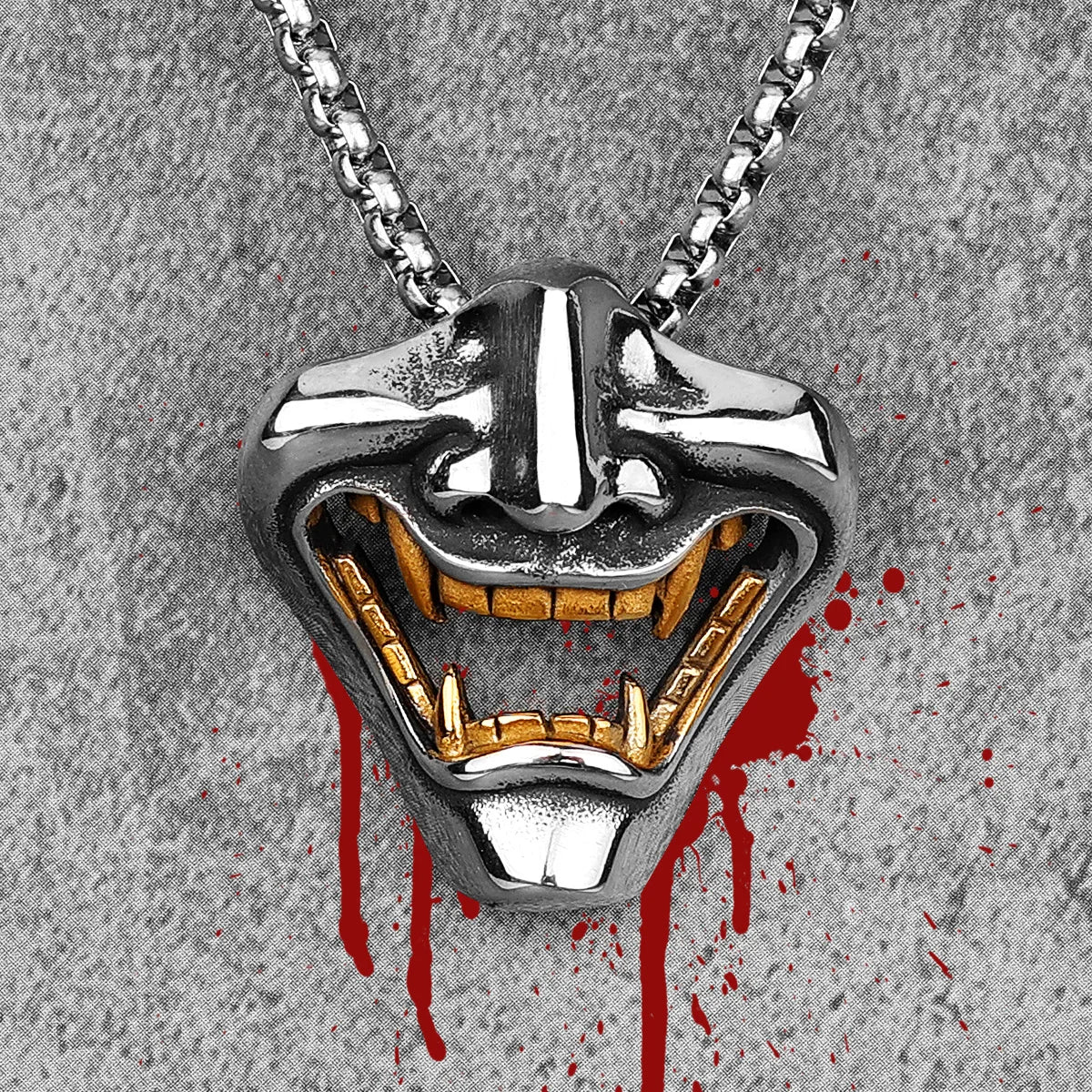 Samurai Stainless Steel Pendant Necklace