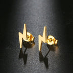 Lightning Stud Earrings for Women — Classic Stainless Steel