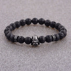 Charm Mens CZ Beaded Bracelets 8mm Bright Black Lava Stone Bracelets Homme Black Matte Bracelets For Women Dropshipping
