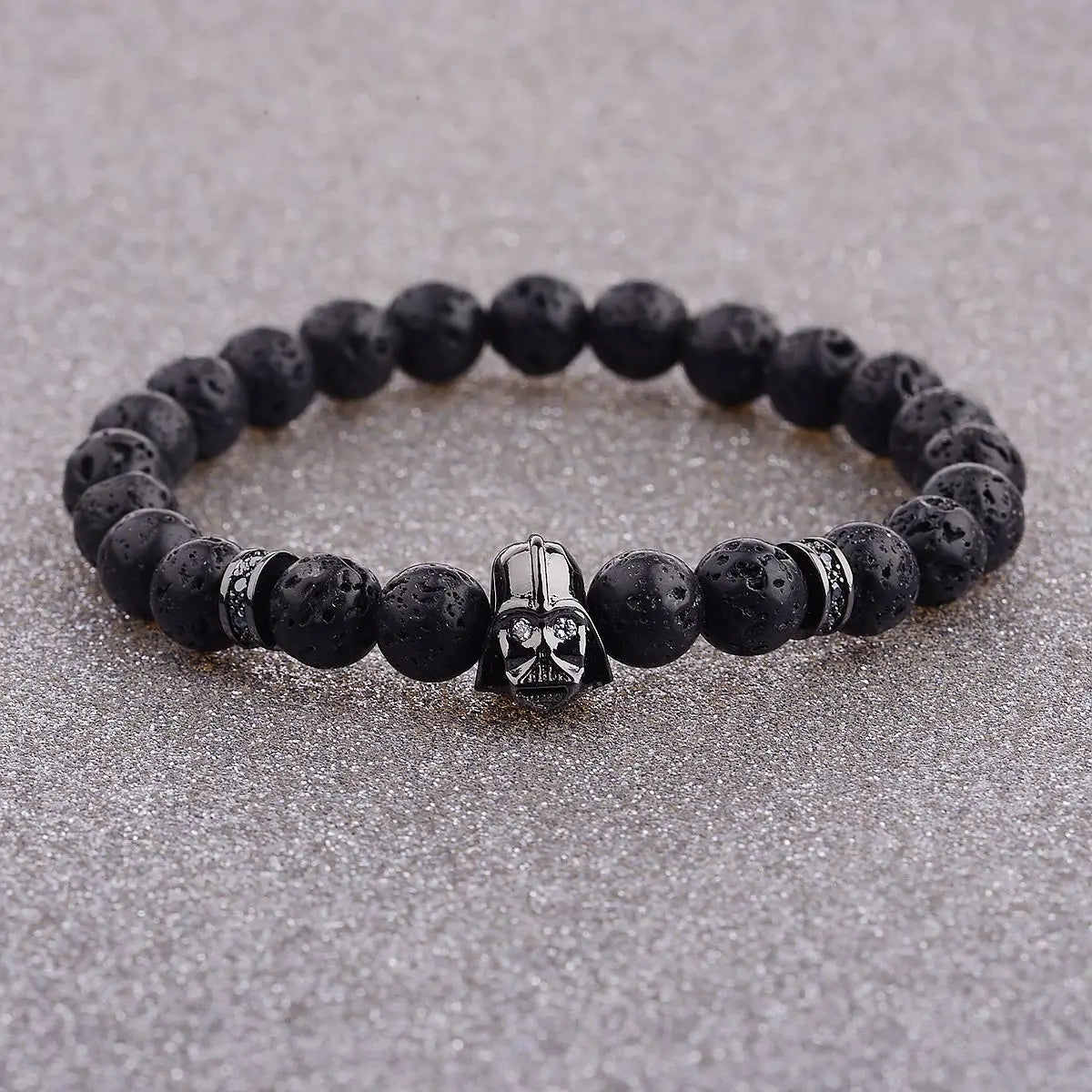 Charm Mens CZ Beaded Bracelets 8mm Bright Black Lava Stone Bracelets Homme Black Matte Bracelets For Women Dropshipping