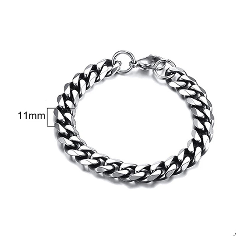 Cuban Curb Chain Bracelet — Stainless Steel
