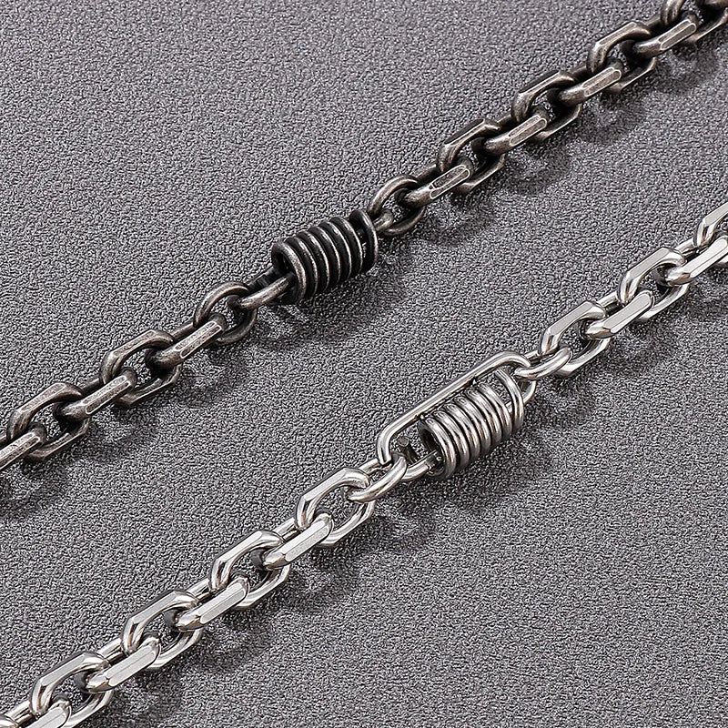 Vintage 7MM 55CM Chain Necklace Choker for Men Solid Stainless Steel Men's Chain Necklaces Best Friends Birthday