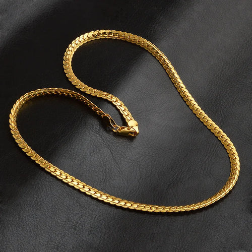 5mm Flat Snake Chain Necklace — Two-Tone