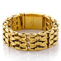 Waterproof Gold Color Bracelet for Man 316L Stainless Steel Double Row V Chain Men's Hand Wrist Bracelets Jewelry Gifts