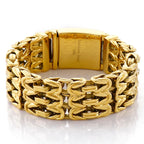 Waterproof Gold Color Bracelet for Man 316L Stainless Steel Double Row V Chain Men's Hand Wrist Bracelets Jewelry Gifts