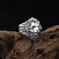 QEENKISS 925 Sterling Silver Ring for Men Father Vintage Adjustable Lion King Ring Fine Jewelries Wholesale Party Gift RG6721