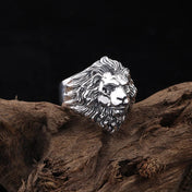 Silver-Tone Lion King Ring — Vintage Adjustable