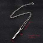Cylinder Memorial Urn Pendant — Stainless Steel