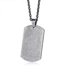 Dog Tag Pendant Necklace — Stainless Steel