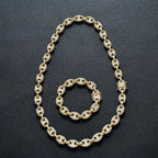 12mm wide Hip Hop CZ Stone Paved Bling Iced Out Solid Coffee Beans Link Chain Bracelets for Men Women Fashion Rapper