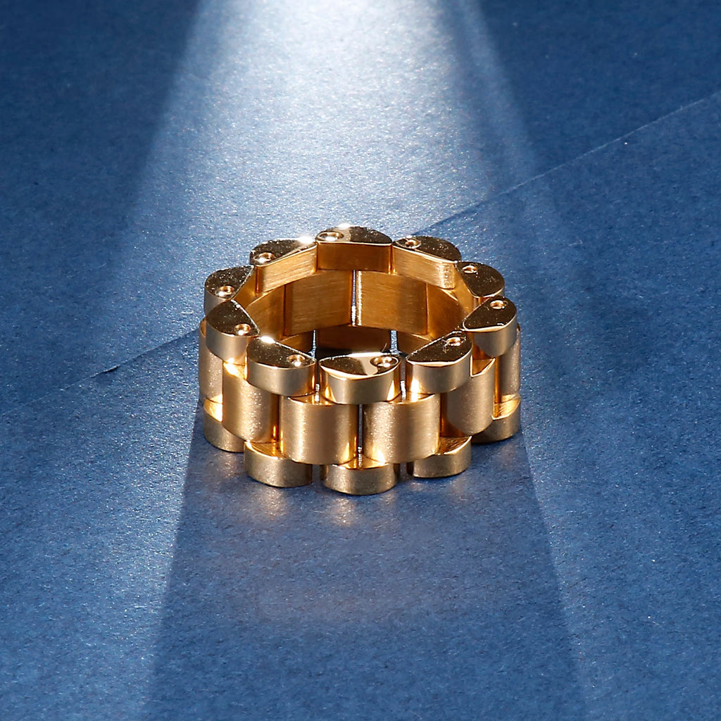 10mm Stainless Steel Ring Speedometer Wedding Party Fashion Rings Bike Chain Link Men Women Finger Rings Jewelry Gift