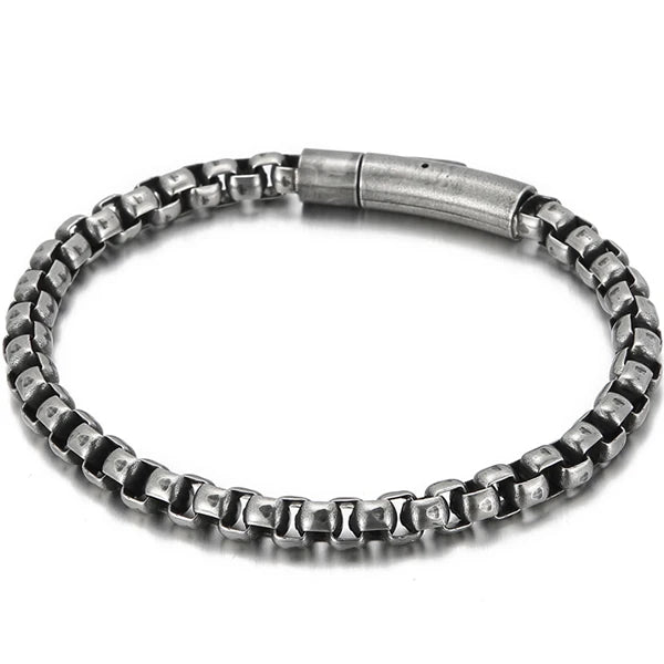 6MM Chain Men's Bracelet Man Gold Color Stainless Steel Boys Bracelets On Hand Engraveable Mannen Armband Jewellery