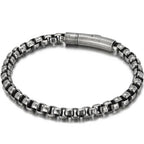 6MM Chain Men's Bracelet Man Gold Color Stainless Steel Boys Bracelets On Hand Engraveable Mannen Armband Jewellery