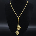 Bee Gold Statement Long Necklace — Stainless Steel