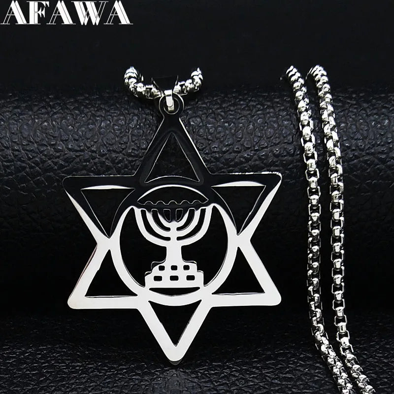 Messianic Silver Pendant Necklace — Stainless Steel