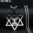 Messianic Silver Pendant Necklace — Stainless Steel