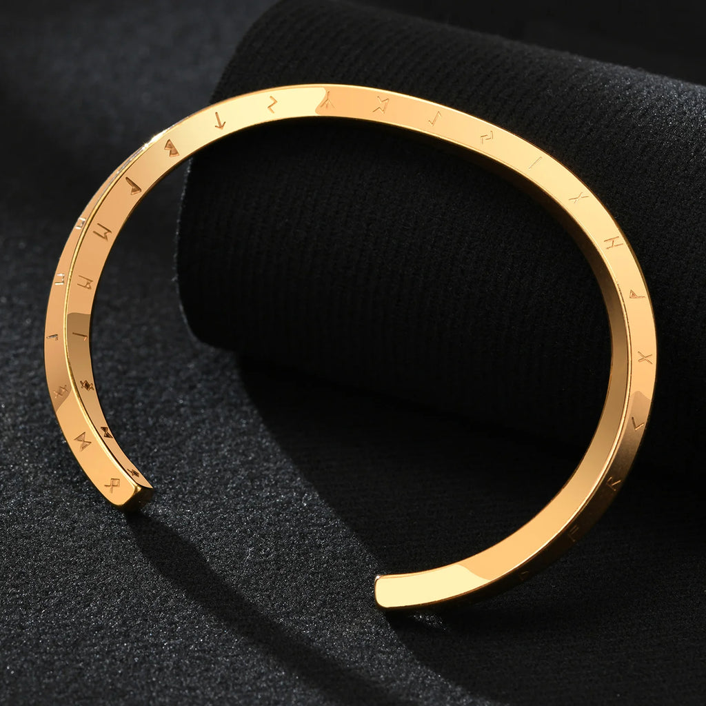 Vnox Retro Nordic Viking Cuff Bangle Bracelets for Men, Stainless Steel Mobius Norse Mythology Runes Amulet Jewelry Dad