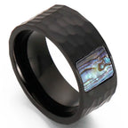Vintage Stainless Steel Men's Finger-Rings Black Shell Ring For Men Boys Male Mens Jewellery 2022 Items