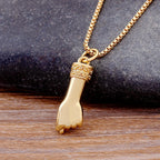 Nidin Hot Fashion Retro Lightning Necklace Women Men Hip Hop Party Accessories Gesture Pendant Birthday Jewelry Gift Wholesale