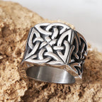 Heavy Metals Celtics Knot Rings for Men Boys Punk Vintage Stainless Steel Amulet Rings Biker Fashion Jewelry Gifts