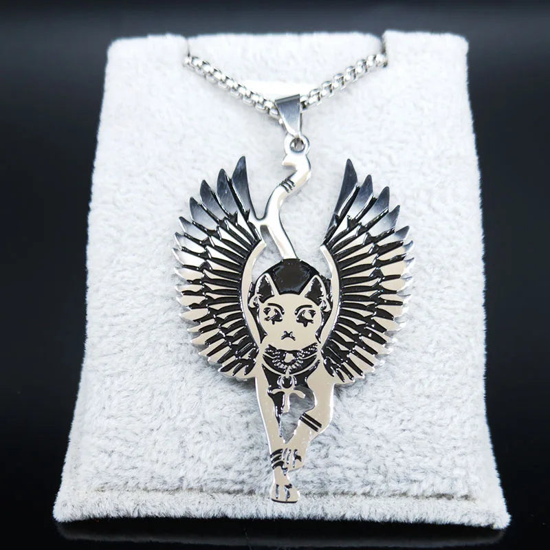 Egyptian Bastet Cat Pendant — Stainless