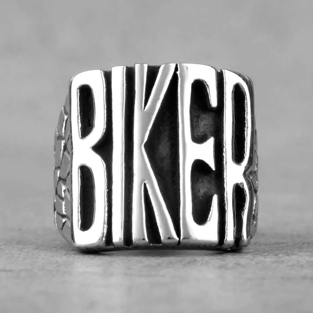 Locomotive Motorcycle Biker Letter Stainless Steel Mens Rings Punk Hip Hop for Male Boyfriend Jewelry Creativity Gift