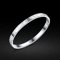 Blessing Inscription Letter Engraved Bracelet Bangle for Women Unisex Fine 925 Sterling Silver Clasp Fit Bracelet Jewelry Gift