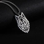 Skyrim Wolf Amulet Cut Out Pendant Necklace Men Women Stainless Steel Hip Hop Box Chain Necklaces Animal Jewelry Birthday Gift