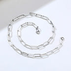 Paper Clip Chain Choker Necklace — Stainless