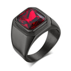 12.5mm Black Square Signet Ring — Stainless Steel