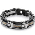 15MM Twist Chain Bracelet Man 18K Gold Color Men's Bracelets On Hand Heavy Stainless Steel Mannen Armband Jewellery