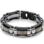 15MM Twist Chain Bracelet Man 18K Gold Color Men's Bracelets On Hand Heavy Stainless Steel Mannen Armband Jewellery