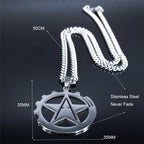 Hammer Sickle Pendant Necklace — Silver