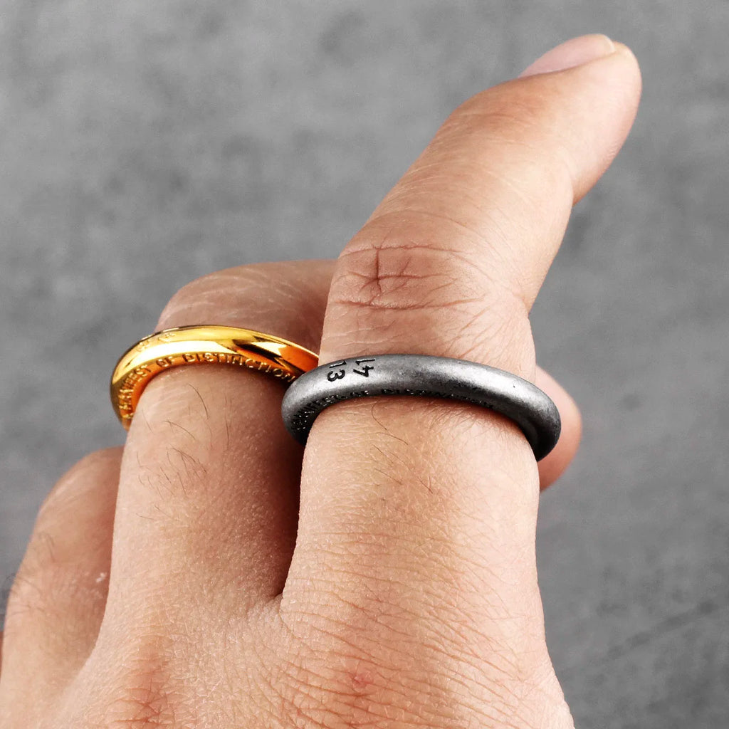 1314 Vintage Simple Stainless Steel Mens Lovers Couple Rings Punk Hip Hop For Male Boyfriend Jewelry Creativity Gift