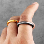1314 Vintage Simple Stainless Steel Mens Lovers Couple Rings Punk Hip Hop For Male Boyfriend Jewelry Creativity Gift