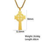 LIKGREAT Vintage Celtics Knot Cross Pendant Necklace for Women Men Stainless Steel Jesus Amulet Charm Chain Jewelry Punk