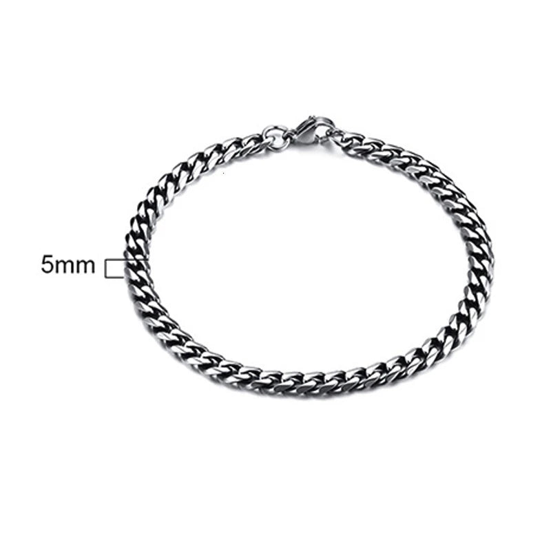 Cuban Curb Chain Bracelet — Stainless Steel