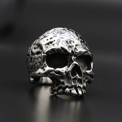 Carved Gothic Skull Ring — Stainless Steel