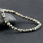 Fashion 4/6/8mm Stone Beads Prayer Bracelets For Women Men Spotted Stone Dalmatian Bead Bangle Yoga Healing Friend