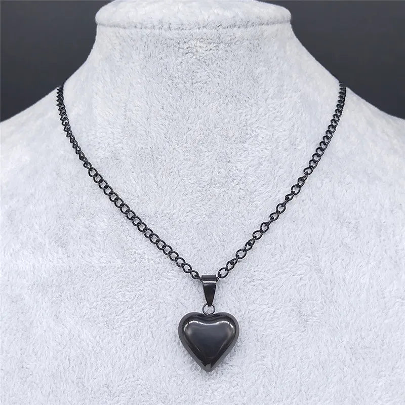 Gothic Heart Star Pendant Necklace — Stainless Steel