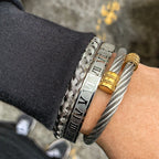 3pcs/Set Luxury Gold Color Beads Royal King Crown Dice Charm CZ Ball Bracelet Mens Fashion Bracelets & Bangles Multi