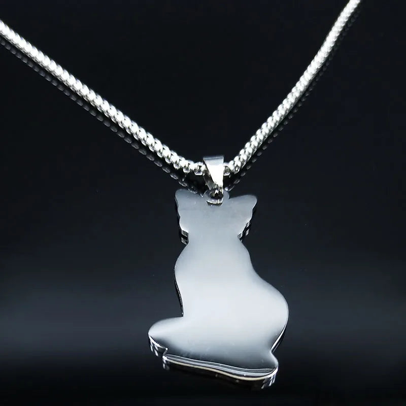 Cat Steel Pendant Canadian Hairless Sphynx Bijoux