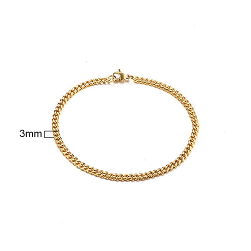 Cuban Curb Chain Bracelet — Stainless Steel