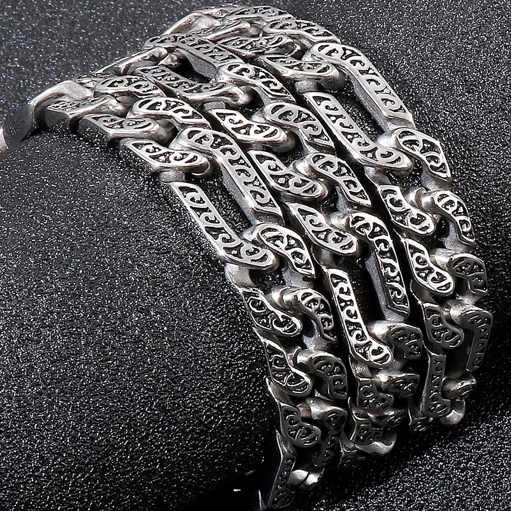 10MM Wide 316L Stainless Steel Chain Necklace For Man Male Chokers Length Adjustable Fashion Men's Viking Jewellery