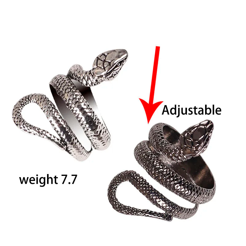 Fashion Retro Snake Ring Hip Hop Rock Men And Women Jewelry Adjustable Opening Ring