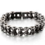 Heavy Stainless Steel Cross Bracelet for Man 23CM Long 13MM Wide Bicycle Chain Men's Bracelets Accessories Vintage